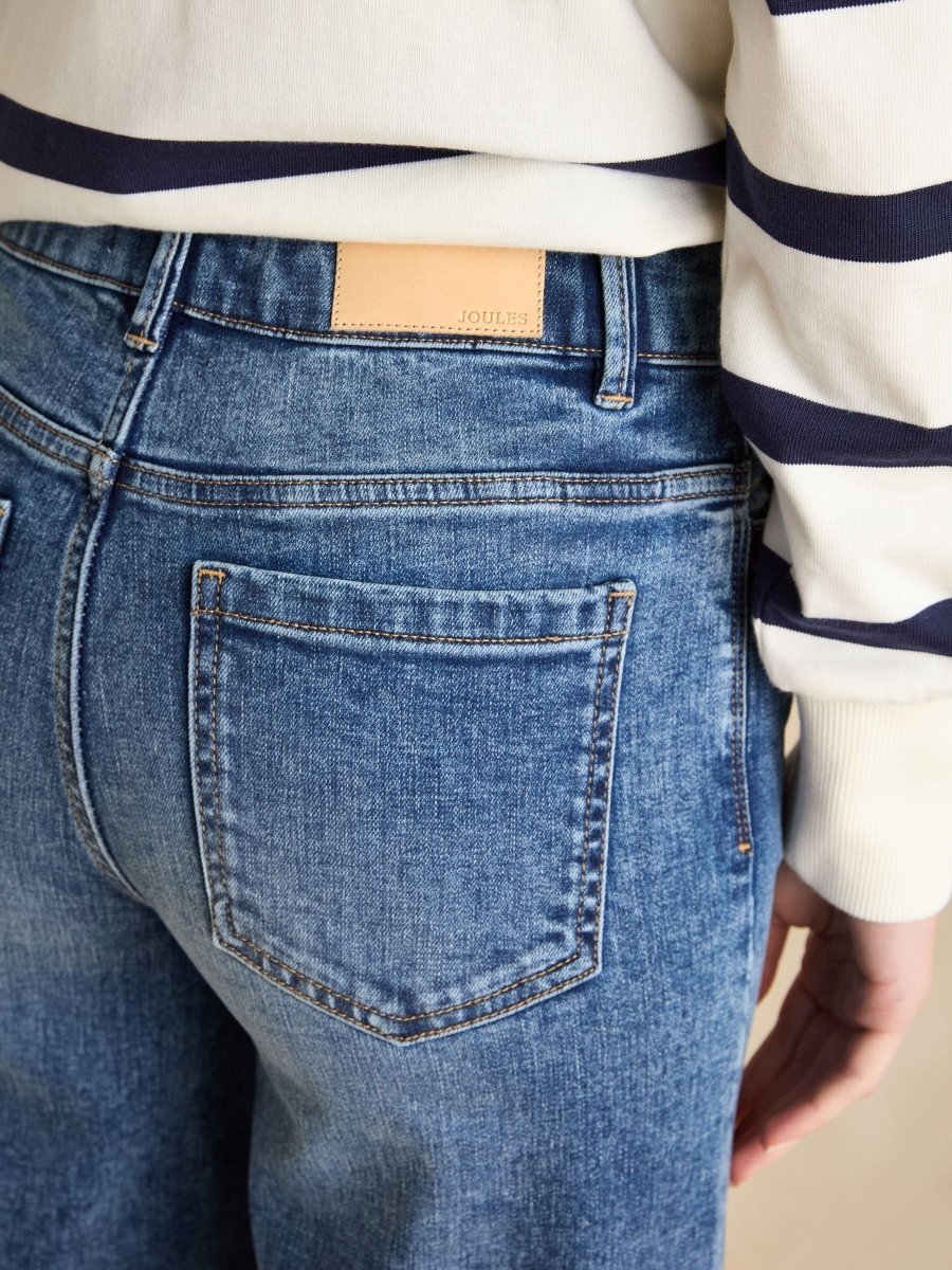 Mid Wash Denim Mid - Rise Palazzo Jeans - RUTHERFORD & Co