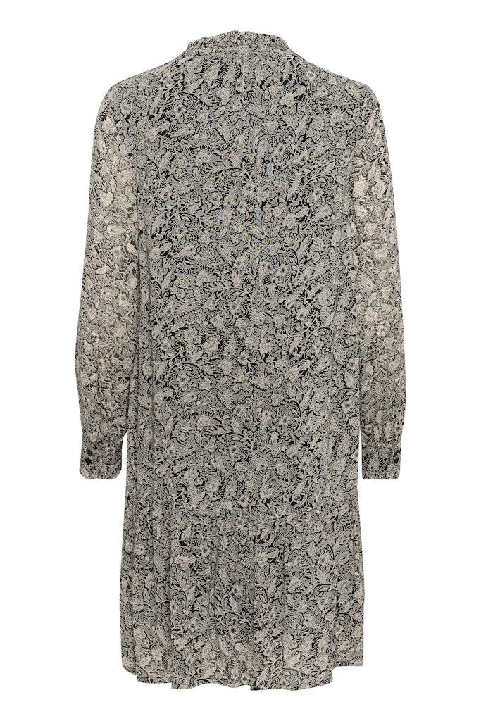 MikaelaPW Dr Dress - Black Leaf Print - RUTHERFORD & Co
