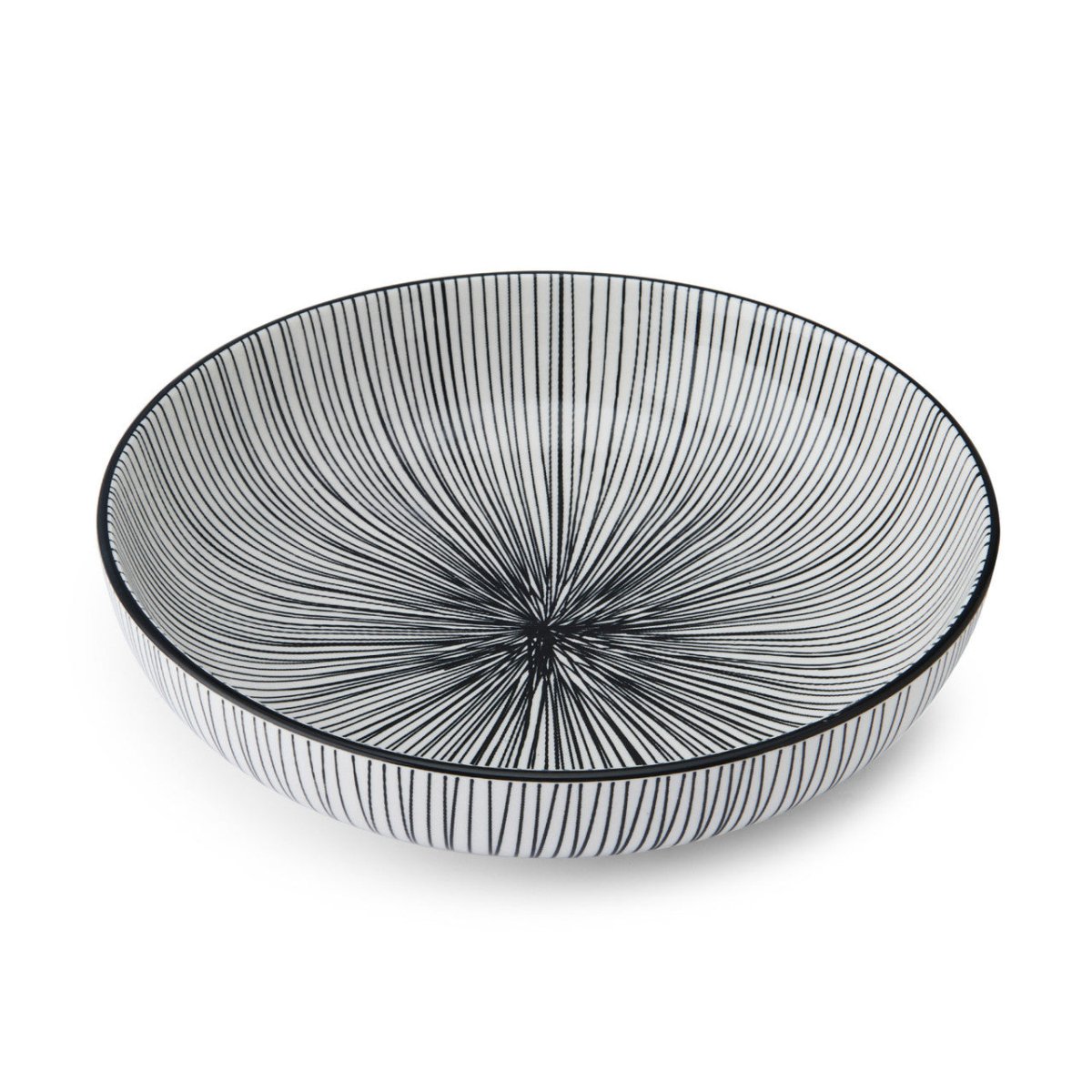 Mikasa Black Stripe Stoneware Bowl, 21 cm - RUTHERFORD & Co