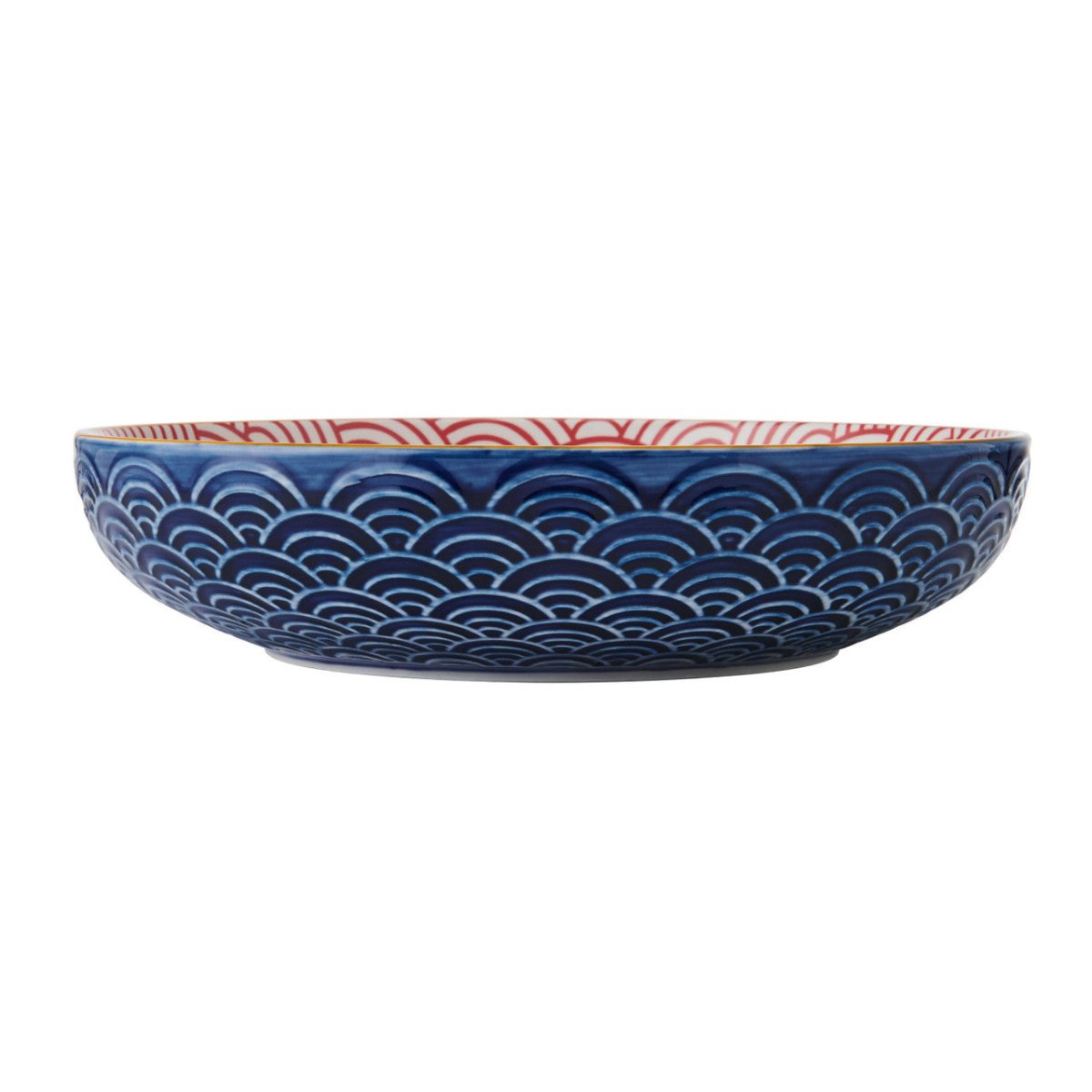 Mikasa Blue Arched Pattern Stoneware Bowl, 21 cm - RUTHERFORD & Co