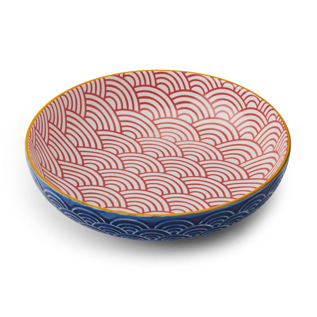 Mikasa Blue Arched Pattern Stoneware Bowl, 21 cm - RUTHERFORD & Co