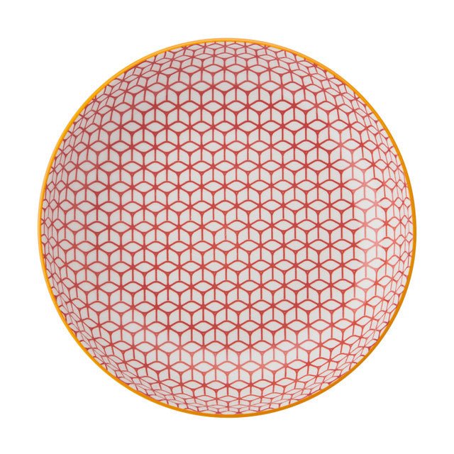 Mikasa Blue Geometric Stoneware Bowl, 21 cm - RUTHERFORD & Co