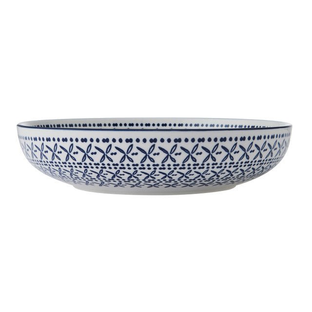Mikasa Blue Mediterranean Stoneware Bowl, 21 cm - RUTHERFORD & Co