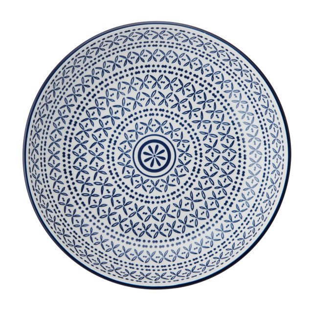 Mikasa Blue Mediterranean Stoneware Bowl, 21 cm - RUTHERFORD & Co