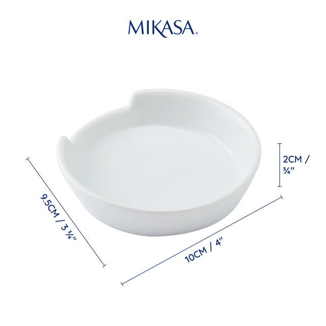 Mikasa Chalk Porcelain Spoon Rest White, 10cm - RUTHERFORD & Co
