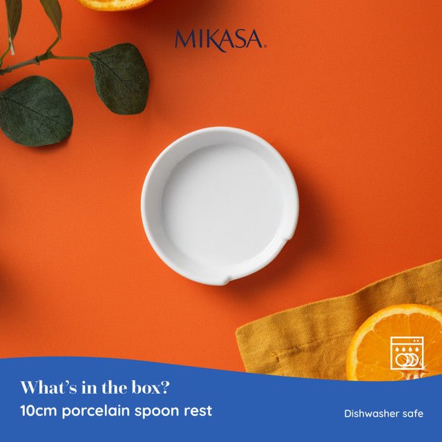 Mikasa Chalk Porcelain Spoon Rest White, 10cm - RUTHERFORD & Co