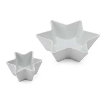 Mikasa Chalk Porcelain Star Bowls, Set of 2, White - RUTHERFORD & Co