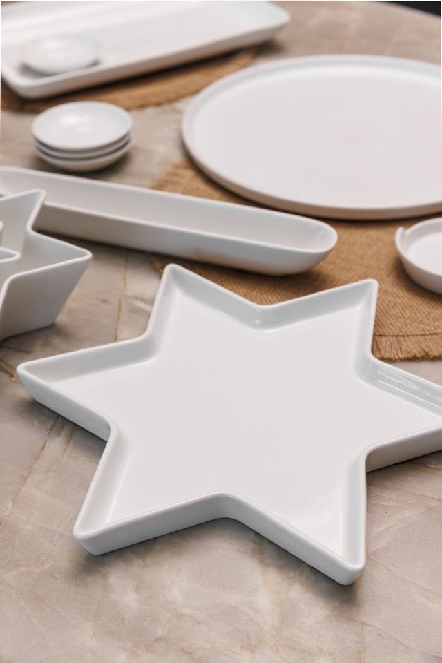 Mikasa Chalk Star Porcelain Serving Platter, White, 30cm - RUTHERFORD & Co