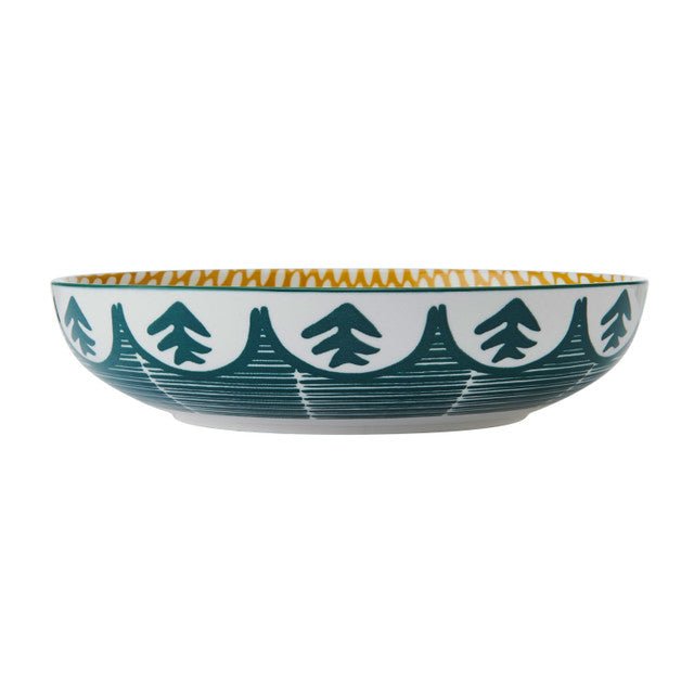 Mikasa Green Leafy Pattern Stoneware Bowl, 21cm - RUTHERFORD & Co