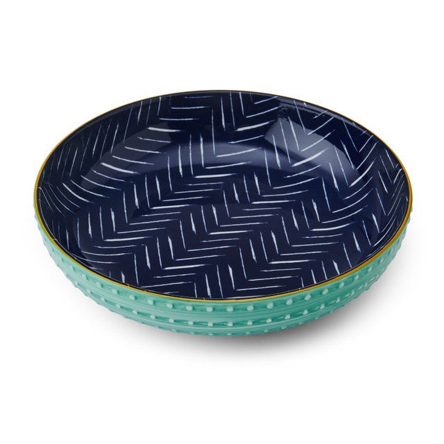 Mikasa Indigo Chevron Stoneware Bowl, 21cm - RUTHERFORD & Co