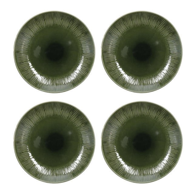 Mikasa Jardin Stoneware 4 - Piece Dinner Plate Set, 27cm, Green - RUTHERFORD & Co