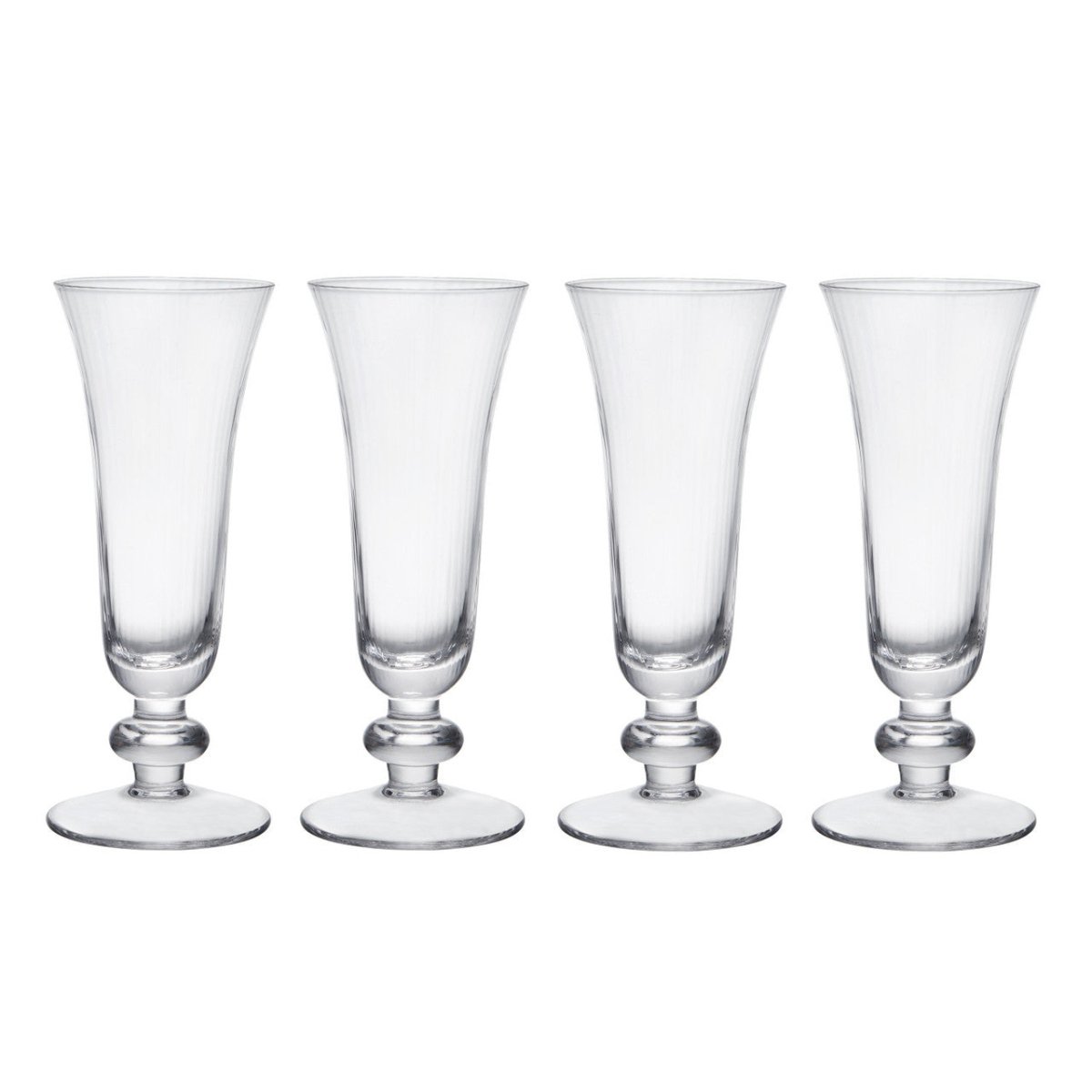 Mikasa Salerno 4 - Piece Crystal Champagne Glass Set, 170ml - RUTHERFORD & Co