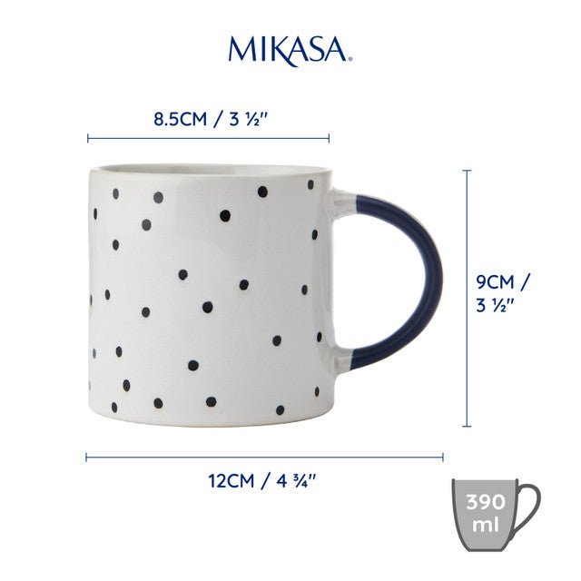 Mikasa Spotty Stoneware Mug, 390ml - RUTHERFORD & Co