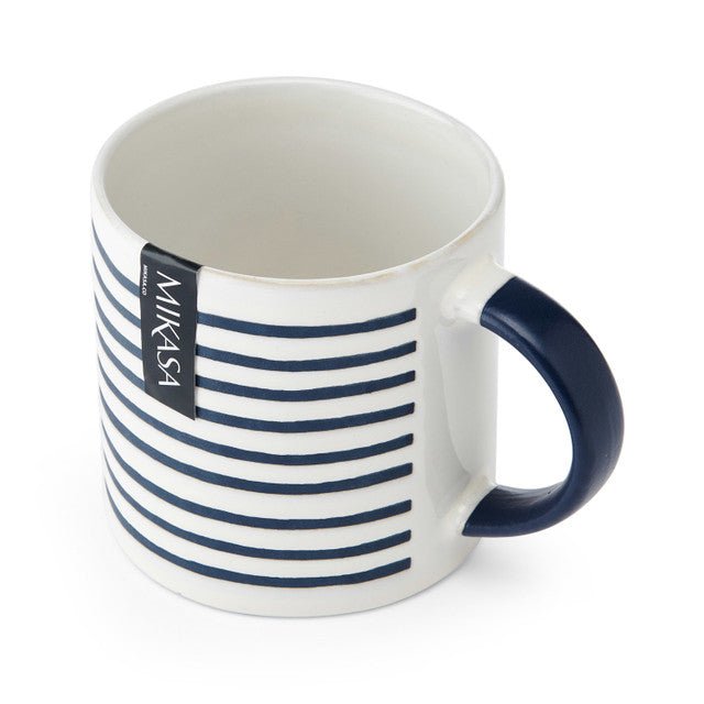 Mikasa Striped Stoneware Mug, 390ml - RUTHERFORD & Co