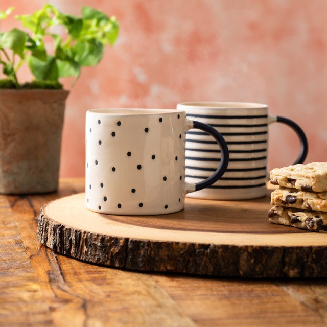 Mikasa Striped Stoneware Mug, 390ml - RUTHERFORD & Co