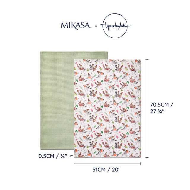 Mikasa TipperleyHill Robin Cotton Tea Towel, Set of 2 - RUTHERFORD & Co