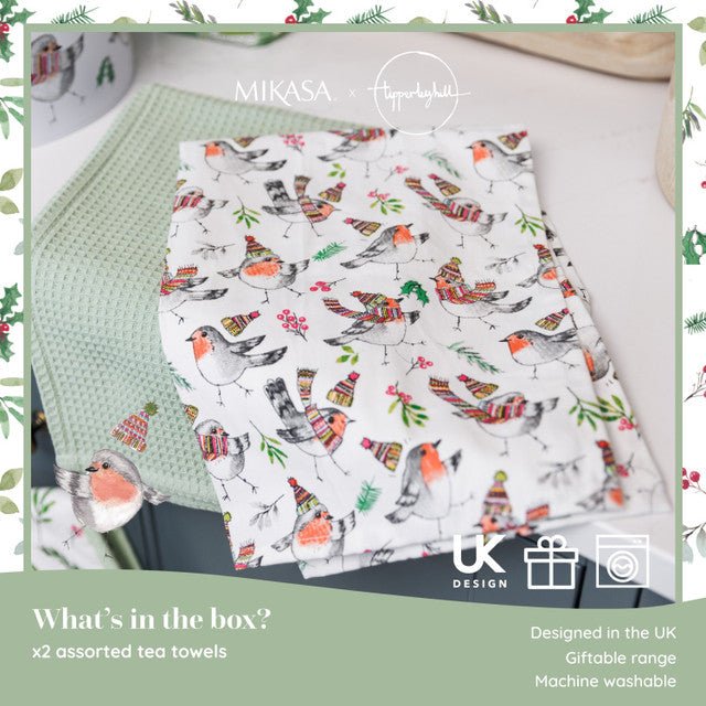 Mikasa TipperleyHill Robin Cotton Tea Towel, Set of 2 - RUTHERFORD & Co