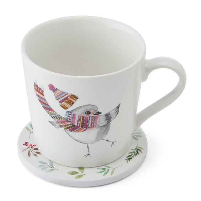 Mikasa TipperleyHill Robin Fine China Mug and Coaster Set, 380ml - RUTHERFORD & Co