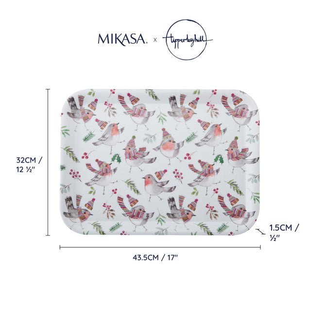 Mikasa TipperleyHill Robin Large Rectangle Tray, 43.5cm - RUTHERFORD & Co