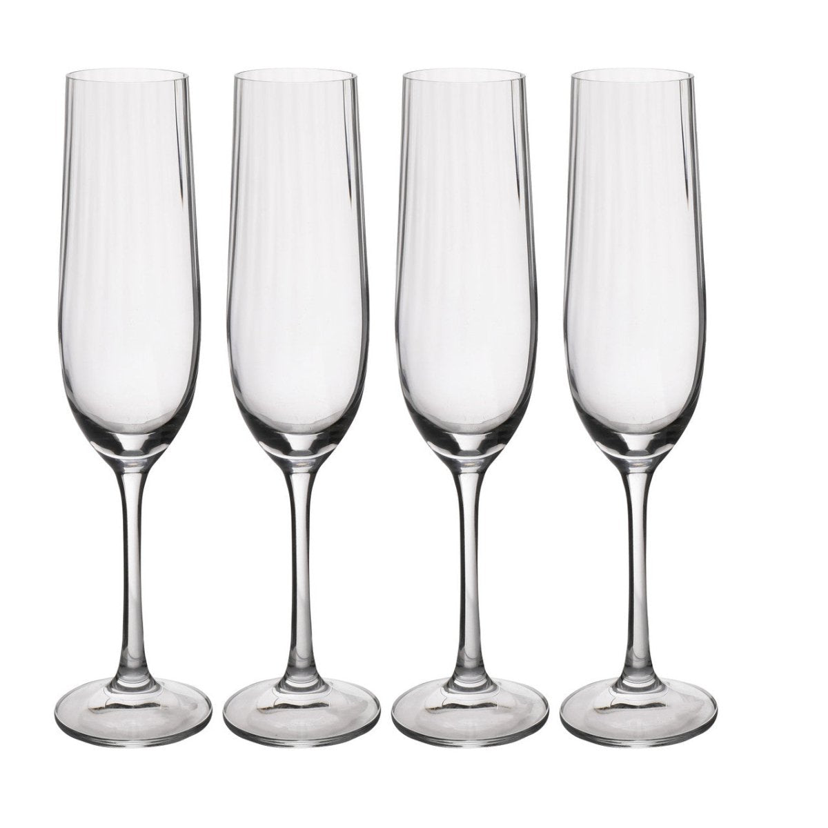 Mikasa Treviso 4 - Piece Crystal Flute Glass Set, 190ml - RUTHERFORD & Co
