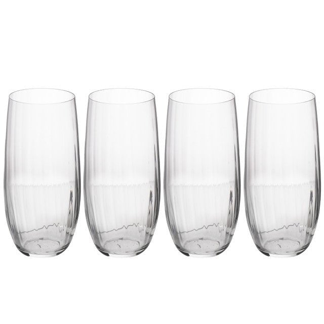 Mikasa Treviso 4 - Piece Crystal Highball Glass Set, 400ml - RUTHERFORD & Co