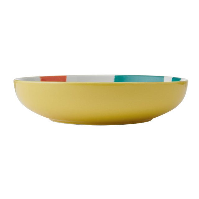 Mikasa Yellow Abstract Pattern Stoneware Bowl, 21 cm - RUTHERFORD & Co