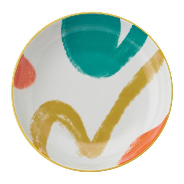 Mikasa Yellow Abstract Pattern Stoneware Bowl, 21 cm - RUTHERFORD & Co