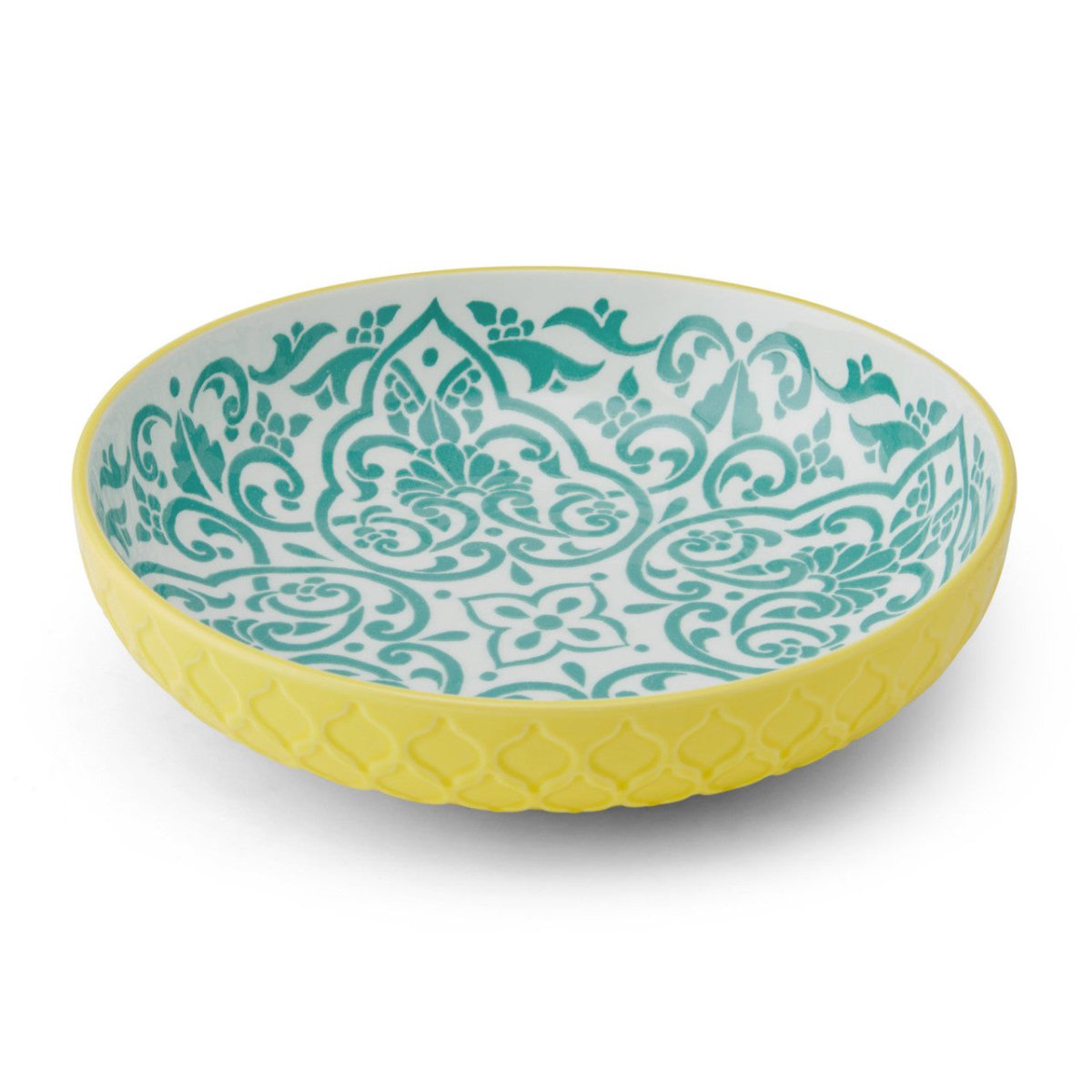 Mikasa Yellow & Blue Geometric Stoneware Bowl, 21 cm - RUTHERFORD & Co