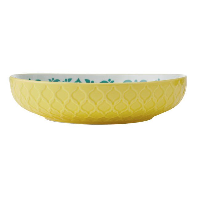 Mikasa Yellow & Blue Geometric Stoneware Bowl, 21 cm - RUTHERFORD & Co