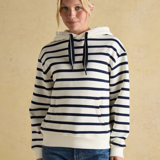 Milbourne Cream & Navy Striped Hoodie - RUTHERFORD & Co