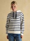 Milbourne Cream & Navy Striped Hoodie - RUTHERFORD & Co