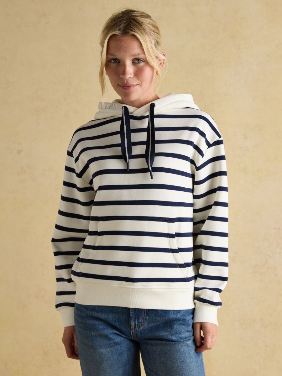 Milbourne Cream & Navy Striped Hoodie - RUTHERFORD & Co