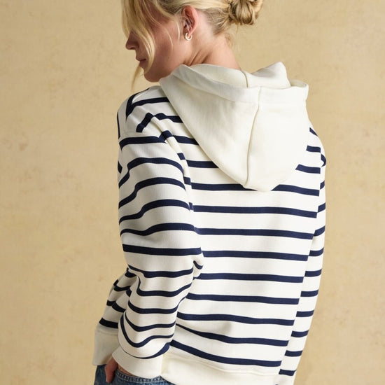 Milbourne Cream & Navy Striped Hoodie - RUTHERFORD & Co