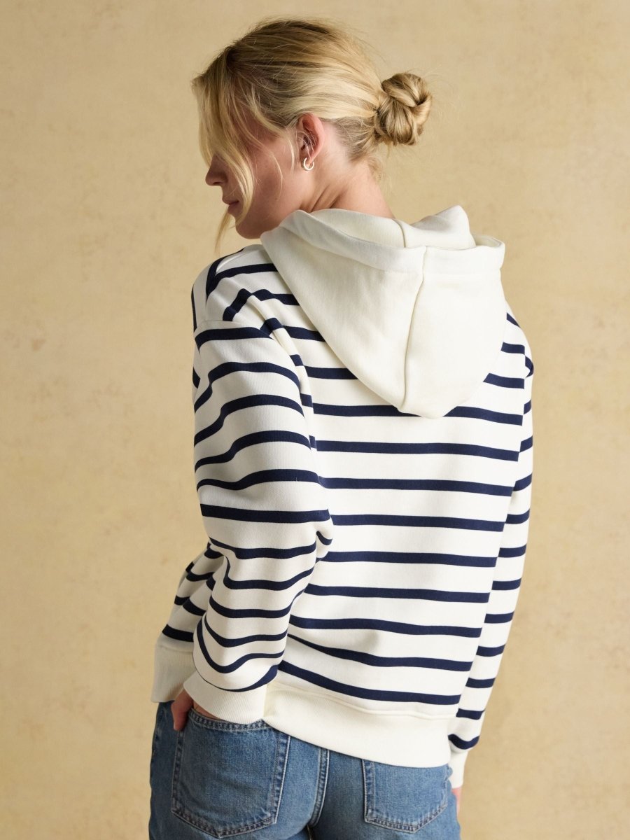Milbourne Cream & Navy Striped Hoodie - RUTHERFORD & Co
