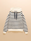 Milbourne Cream & Navy Striped Hoodie - RUTHERFORD & Co