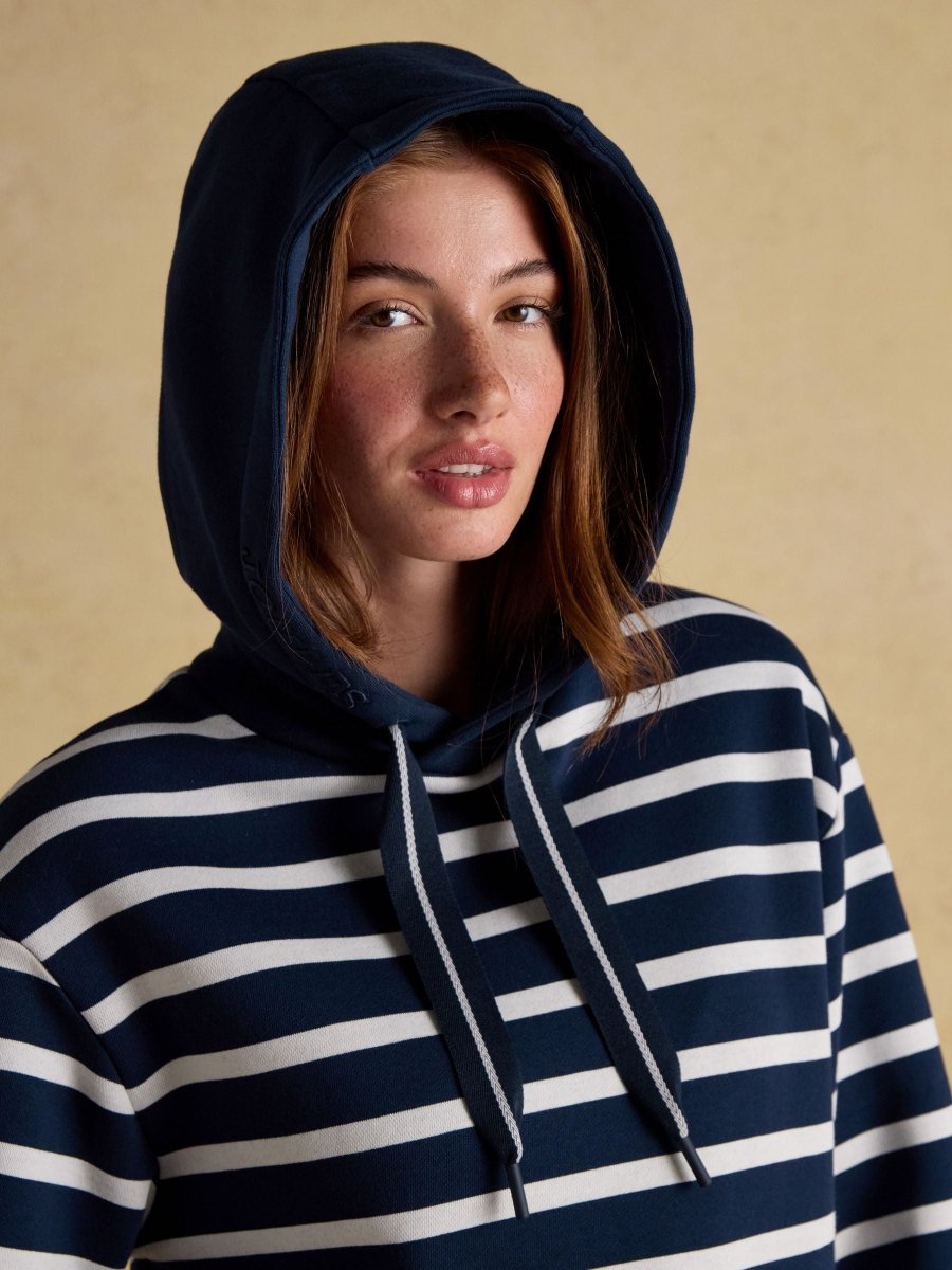 Milbourne Navy & Cream Striped Hoodie - RUTHERFORD & Co