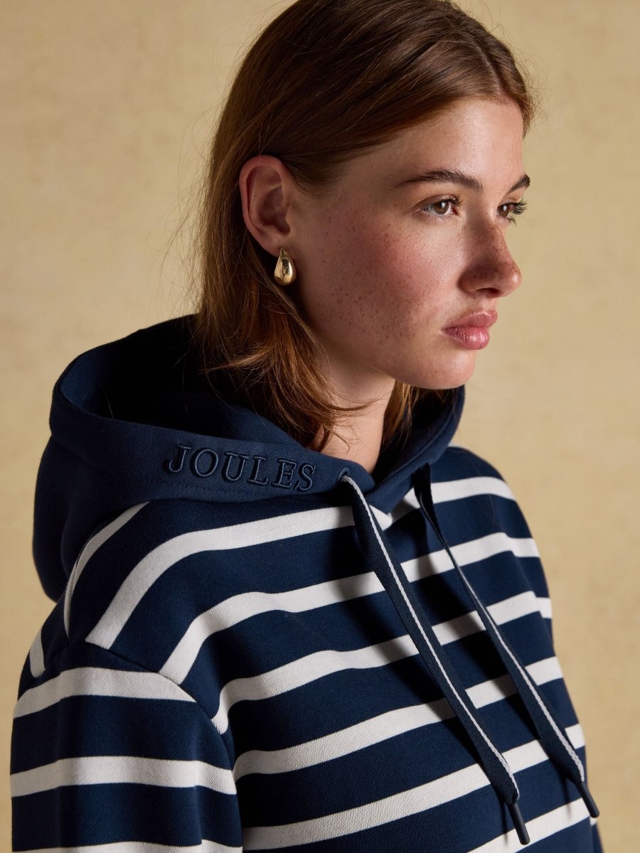 Milbourne Navy & Cream Striped Hoodie - RUTHERFORD & Co