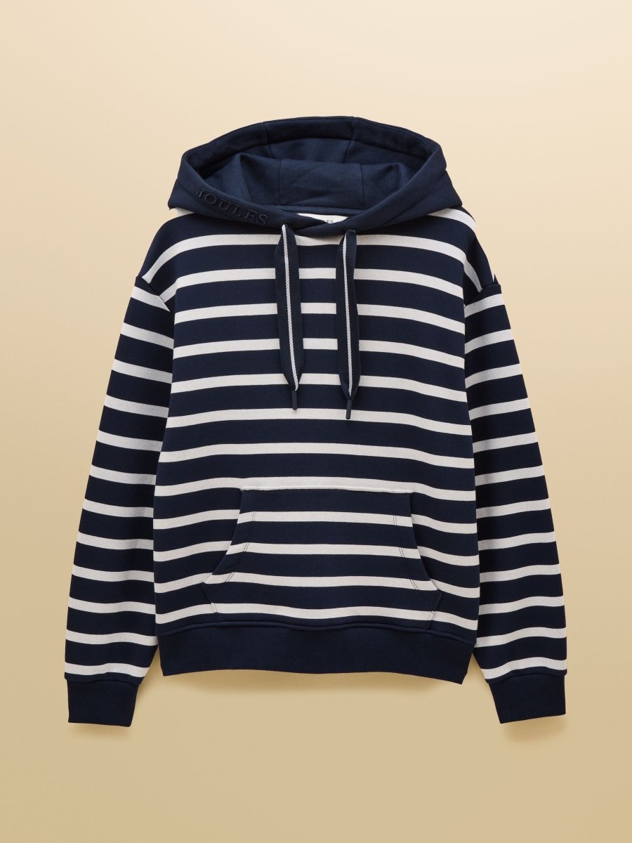 Milbourne Navy & Cream Striped Hoodie - RUTHERFORD & Co