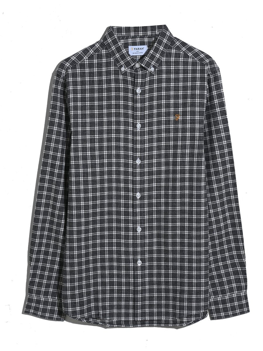 Milners Check Shirt In Charcoal Marl - RUTHERFORD & Co