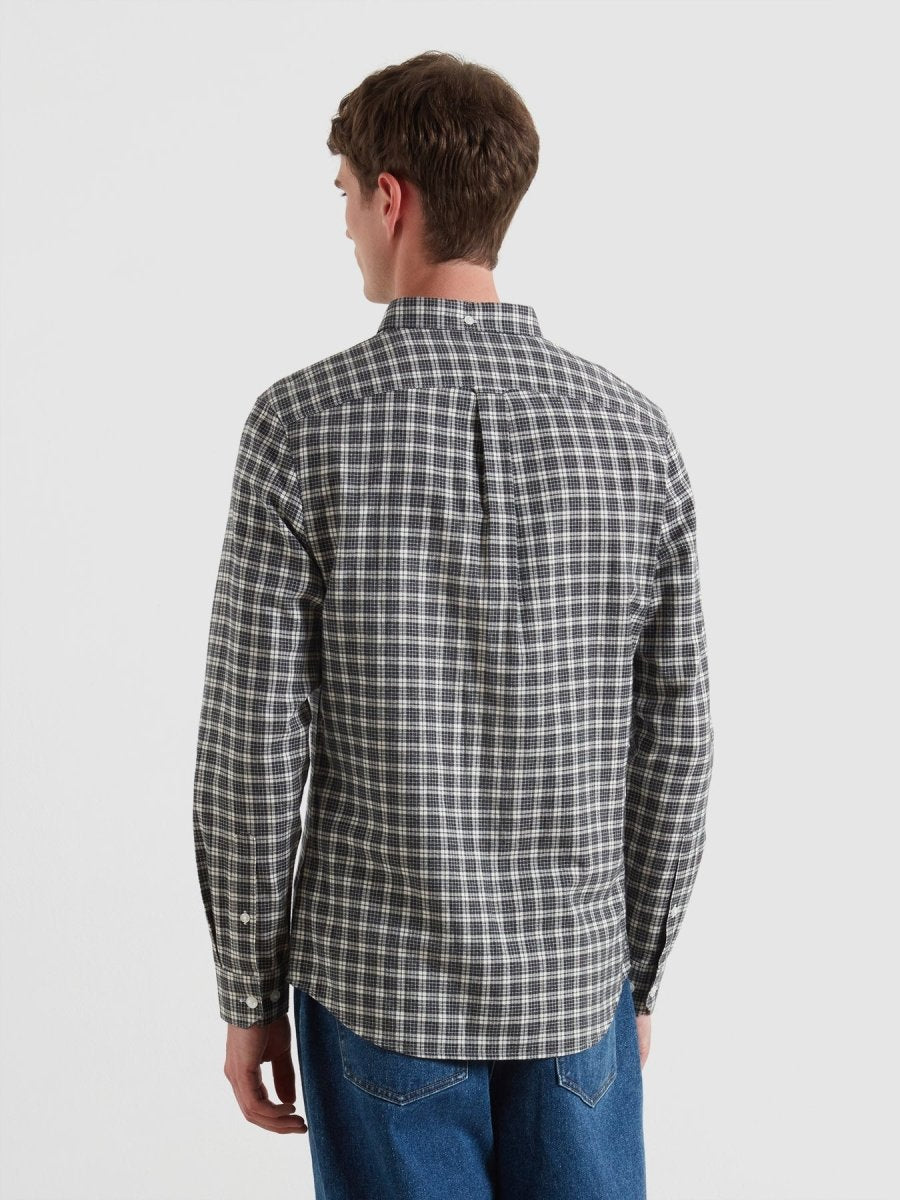 Milners Check Shirt In Charcoal Marl - RUTHERFORD & Co