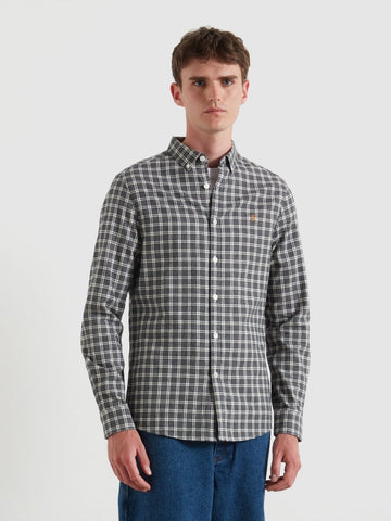 Milners Check Shirt In Charcoal Marl - RUTHERFORD & Co