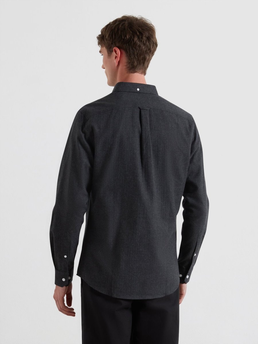 Milners Shirt In Charcoal Marl - RUTHERFORD & Co