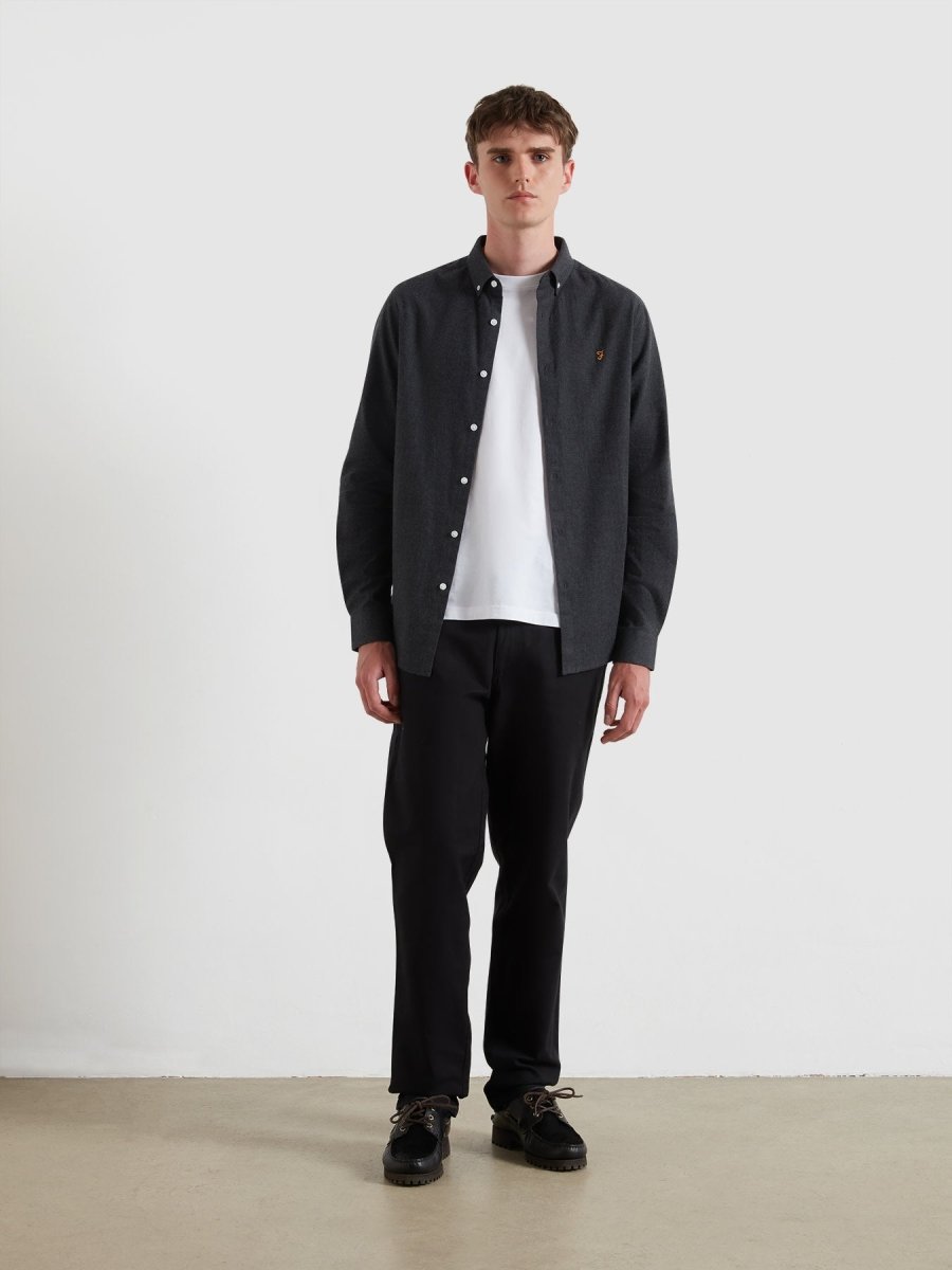 Milners Shirt In Charcoal Marl - RUTHERFORD & Co