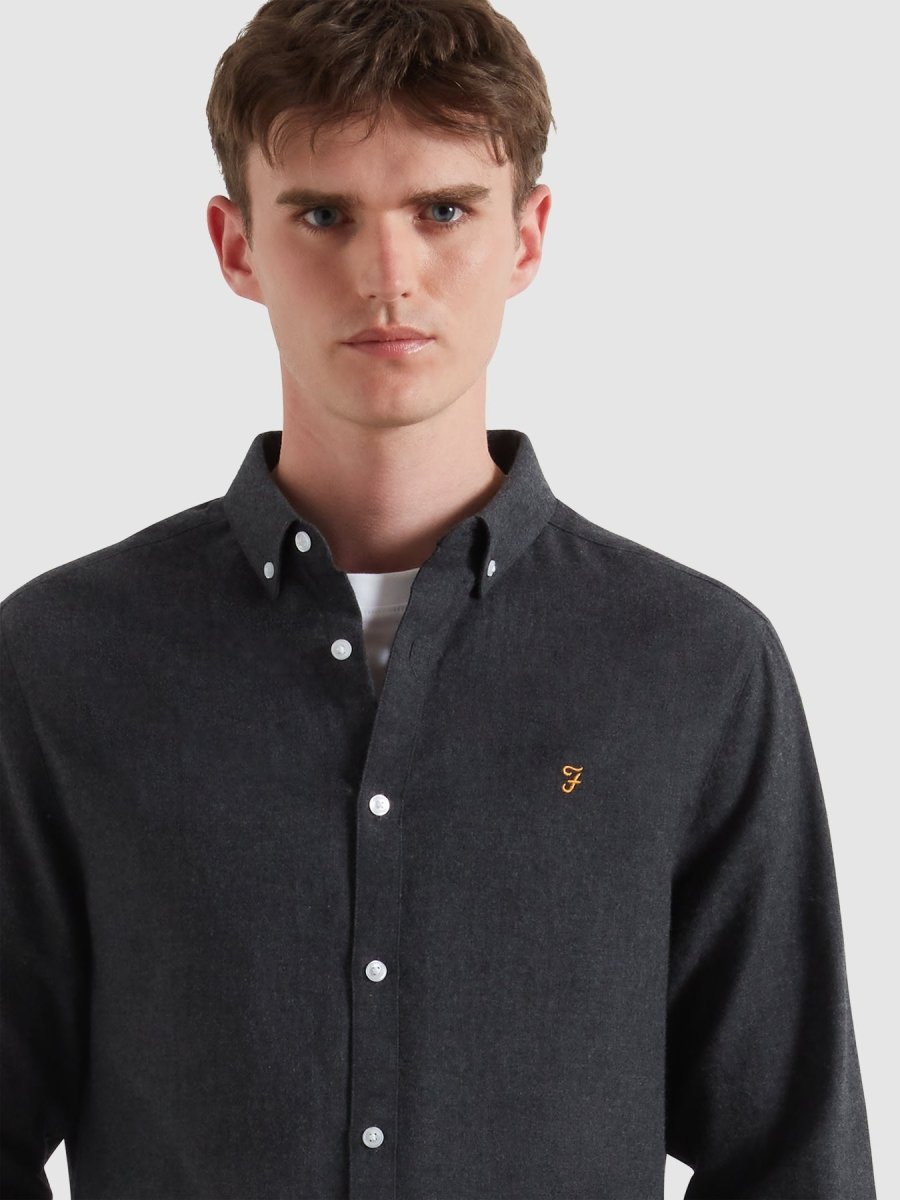 Milners Shirt In Charcoal Marl - RUTHERFORD & Co