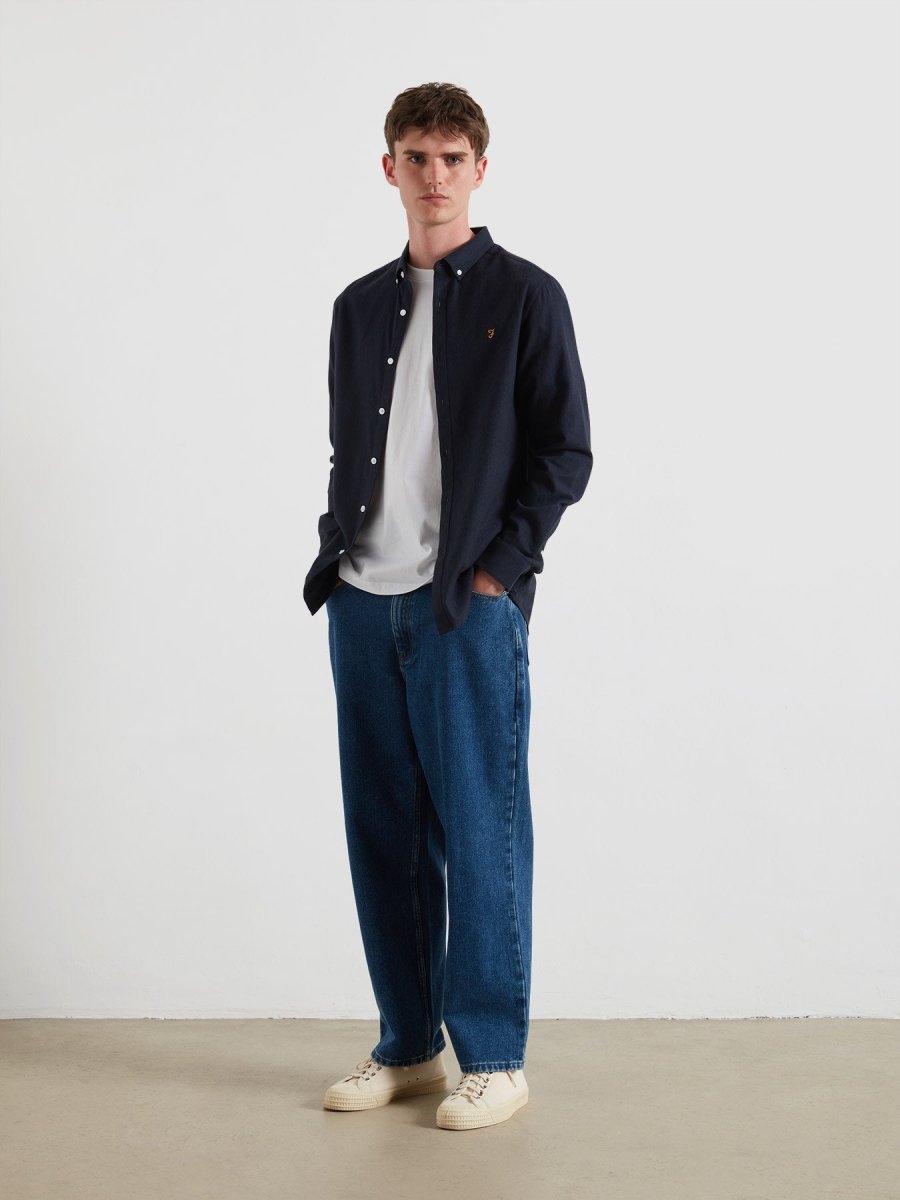 Milners Shirt In True Navy Marl - RUTHERFORD & Co