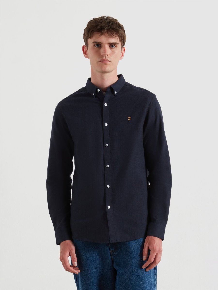 Milners Shirt In True Navy Marl - RUTHERFORD & Co