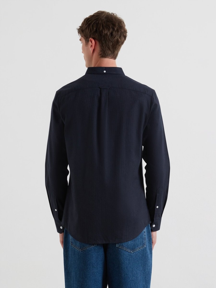 Milners Shirt In True Navy Marl - RUTHERFORD & Co