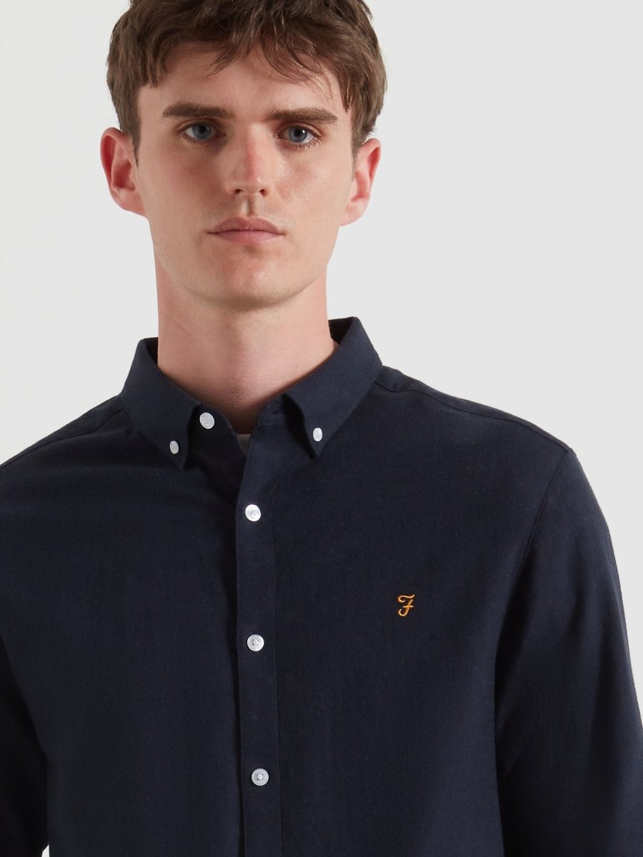 Milners Shirt In True Navy Marl - RUTHERFORD & Co