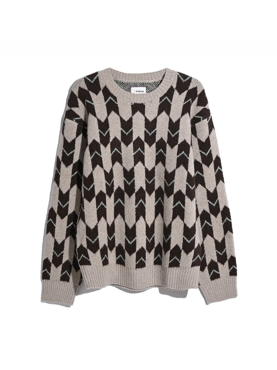 Milt Fairisle Sweater In Dark Brown - RUTHERFORD & Co