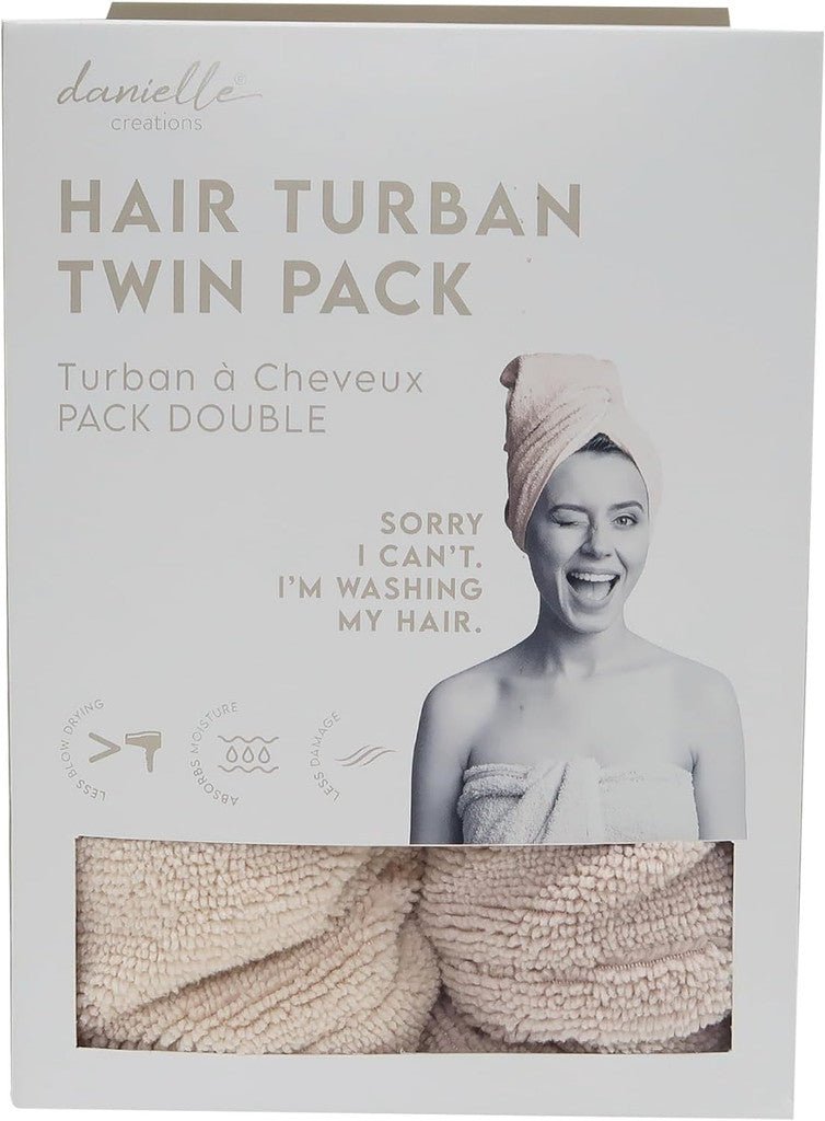 Mink & Grey Twin Pack Hair Towel Turbans - RUTHERFORD & Co